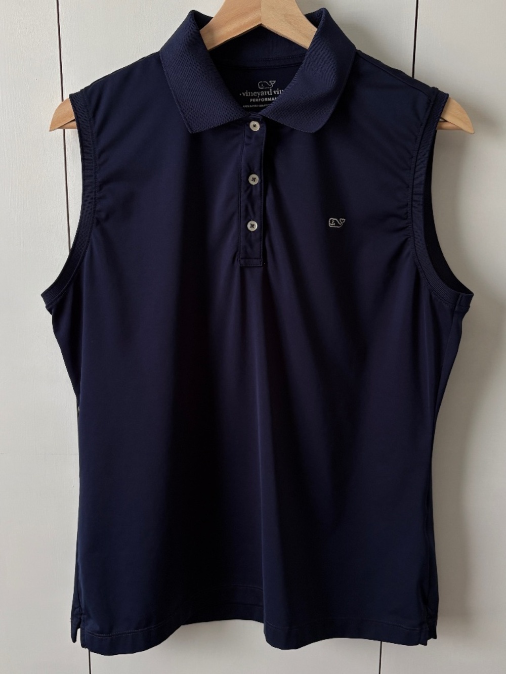Vineyard Vines Women's Performance Sleeveless Golf Polo Size M Navy Tennis